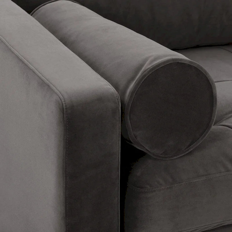 Fabric Lounge Chair with Walnut Wood Legs