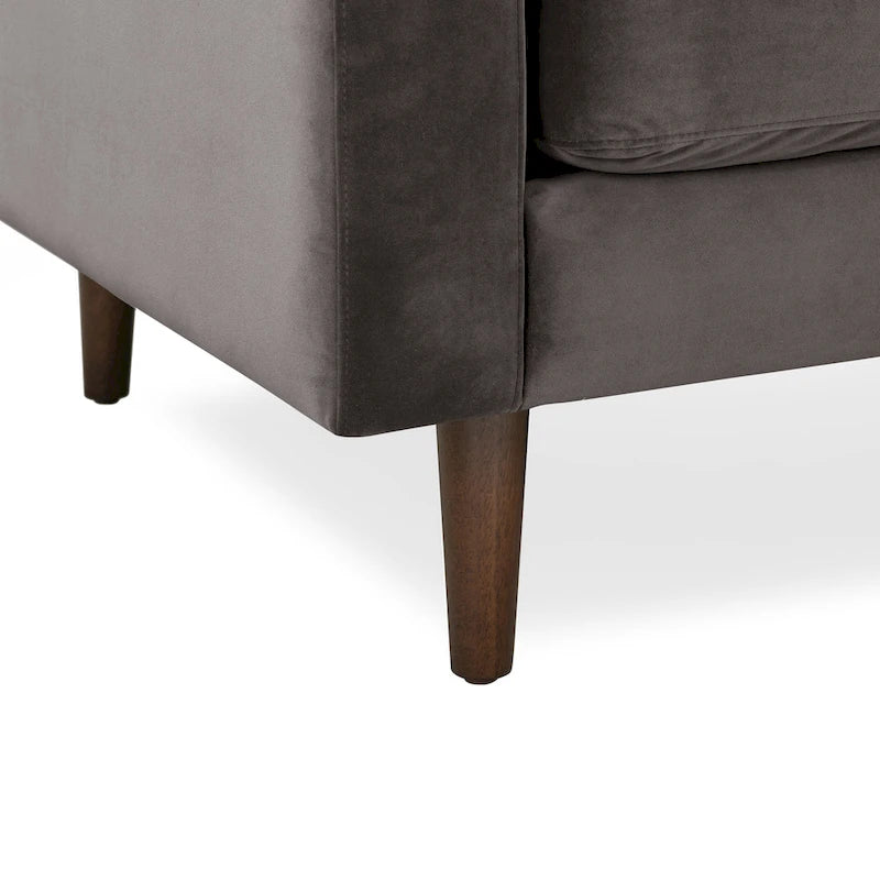 Fabric Lounge Chair with Walnut Wood Legs