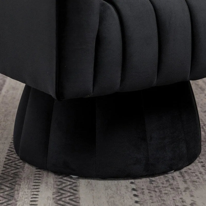 Velvet Upholstered Round 360° Swivel Accent Barrel Chair (Set of 2)