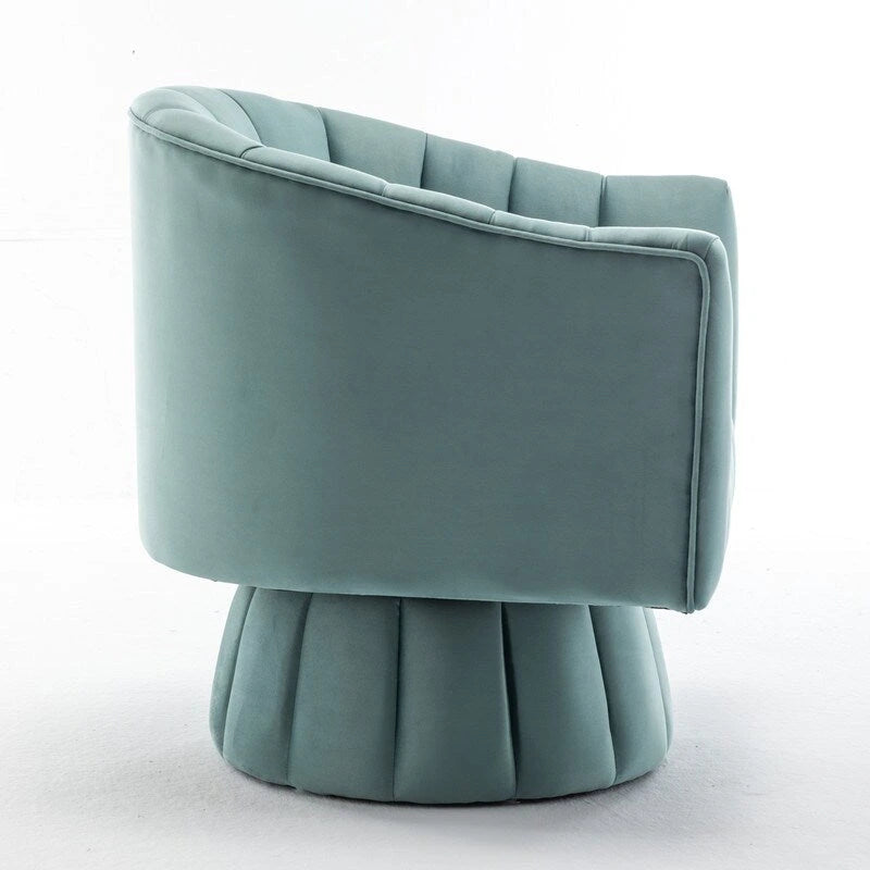 Velvet Upholstered Round 360° Swivel Accent Barrel Chair (Set of 2)