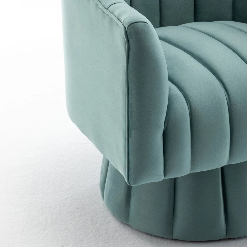 Velvet Upholstered Round 360° Swivel Accent Barrel Chair (Set of 2)