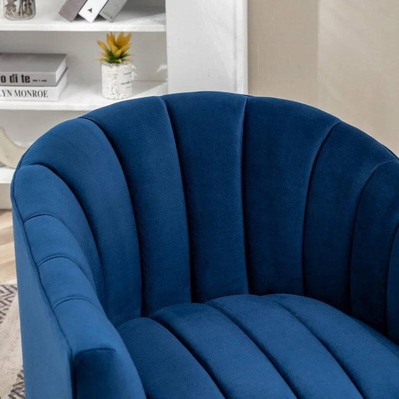 Velvet Upholstered Round 360° Swivel Accent Barrel Chair (Set of 2)