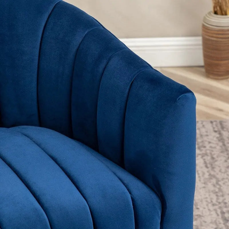Velvet Upholstered Round 360° Swivel Accent Barrel Chair (Set of 2)