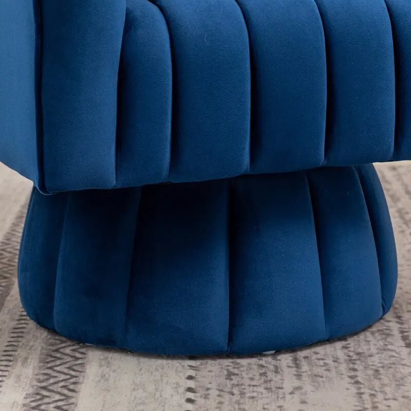 Velvet Upholstered Round 360° Swivel Accent Barrel Chair (Set of 2)