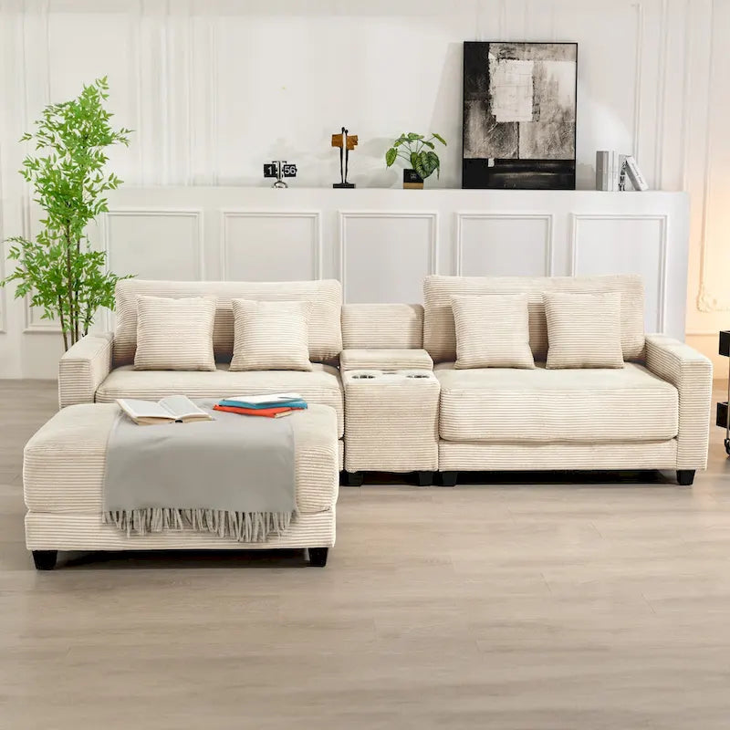 The Contemporary Oversized Corduroy Ottoman