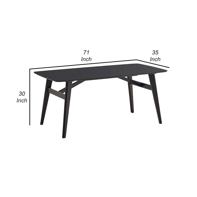 71-Inch Industrial Style Dining Table with Rounded Corners