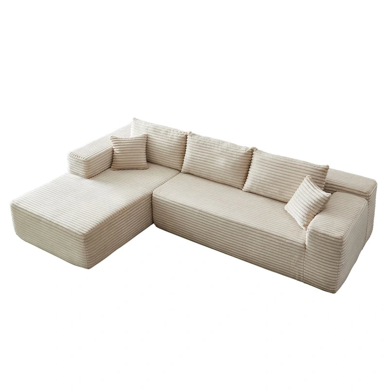 Long Plush No-Assembly Required Chaise Lounge Sofa