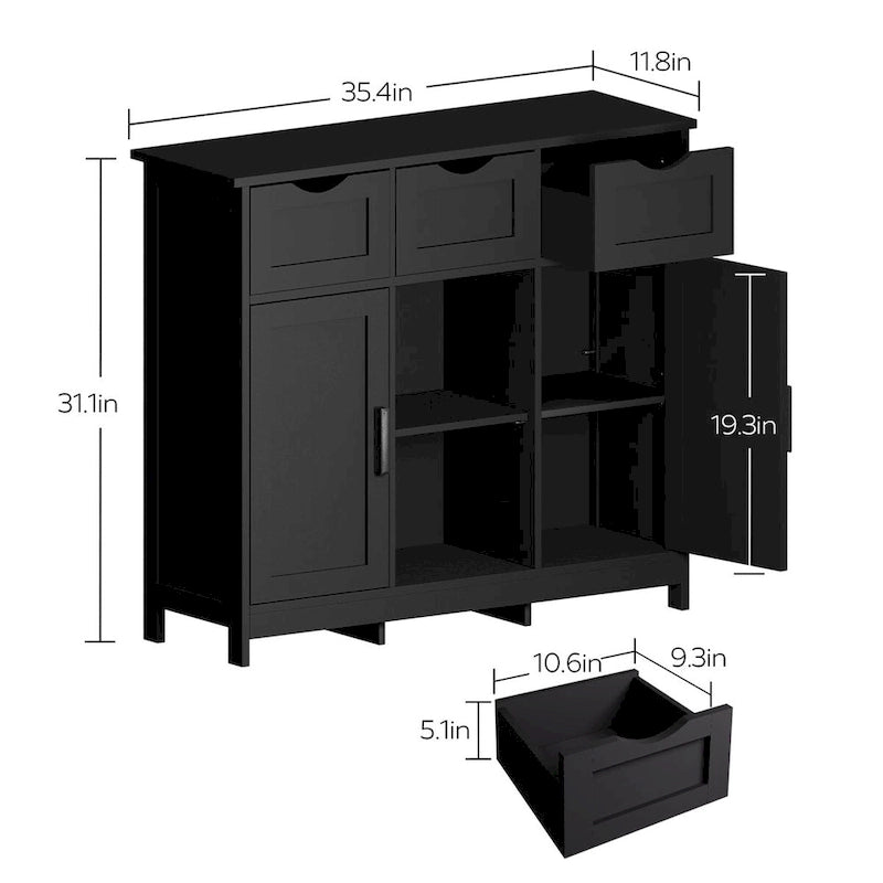 Modern Buffet Sideboard Cabinet with Doors and Drawers