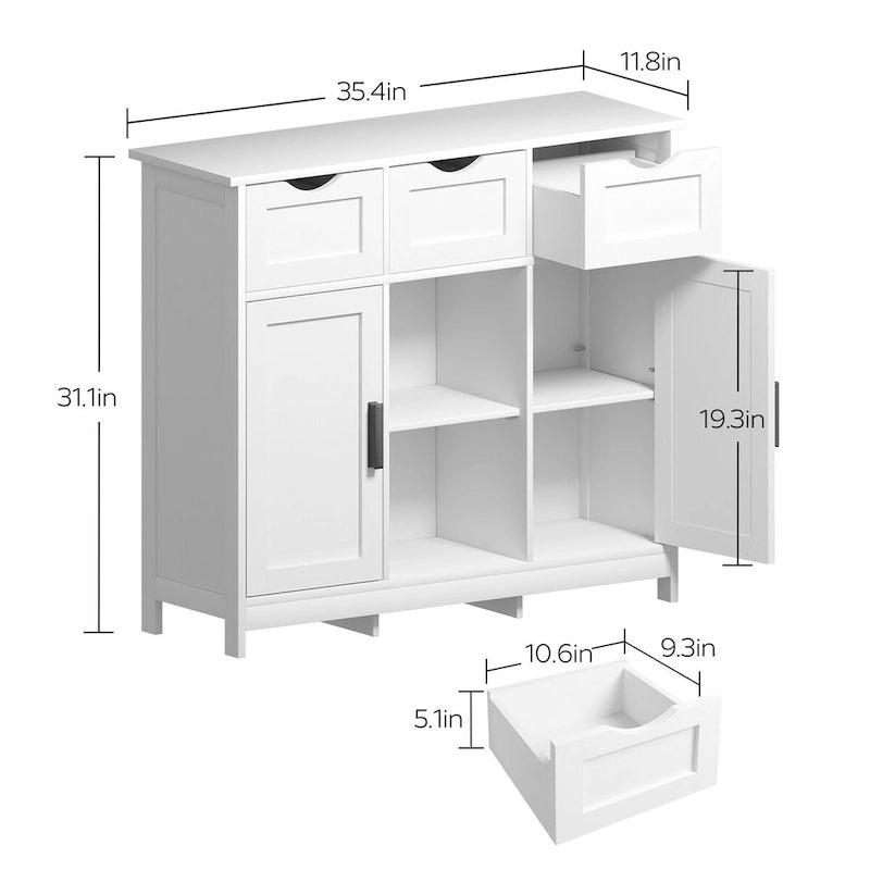 Modern Buffet Sideboard Cabinet with Doors and Drawers